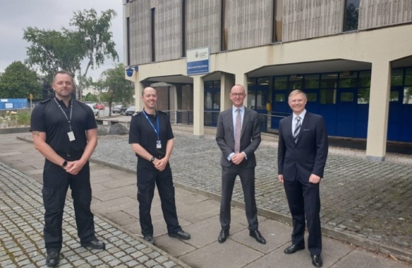David Morris MP and Andrew Snowden with Lancashire Police Officers in Morecambe 
