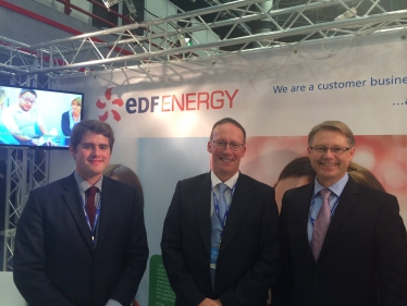 David Morris MP with James Diggle and Matt Sykes from EDF Energy